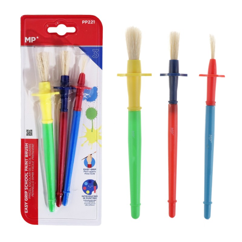 ARTIX PAINTS σετ παιδικών πινέλων ζωγραφικής PP221, διάφορα χρώματα, 3τμχ