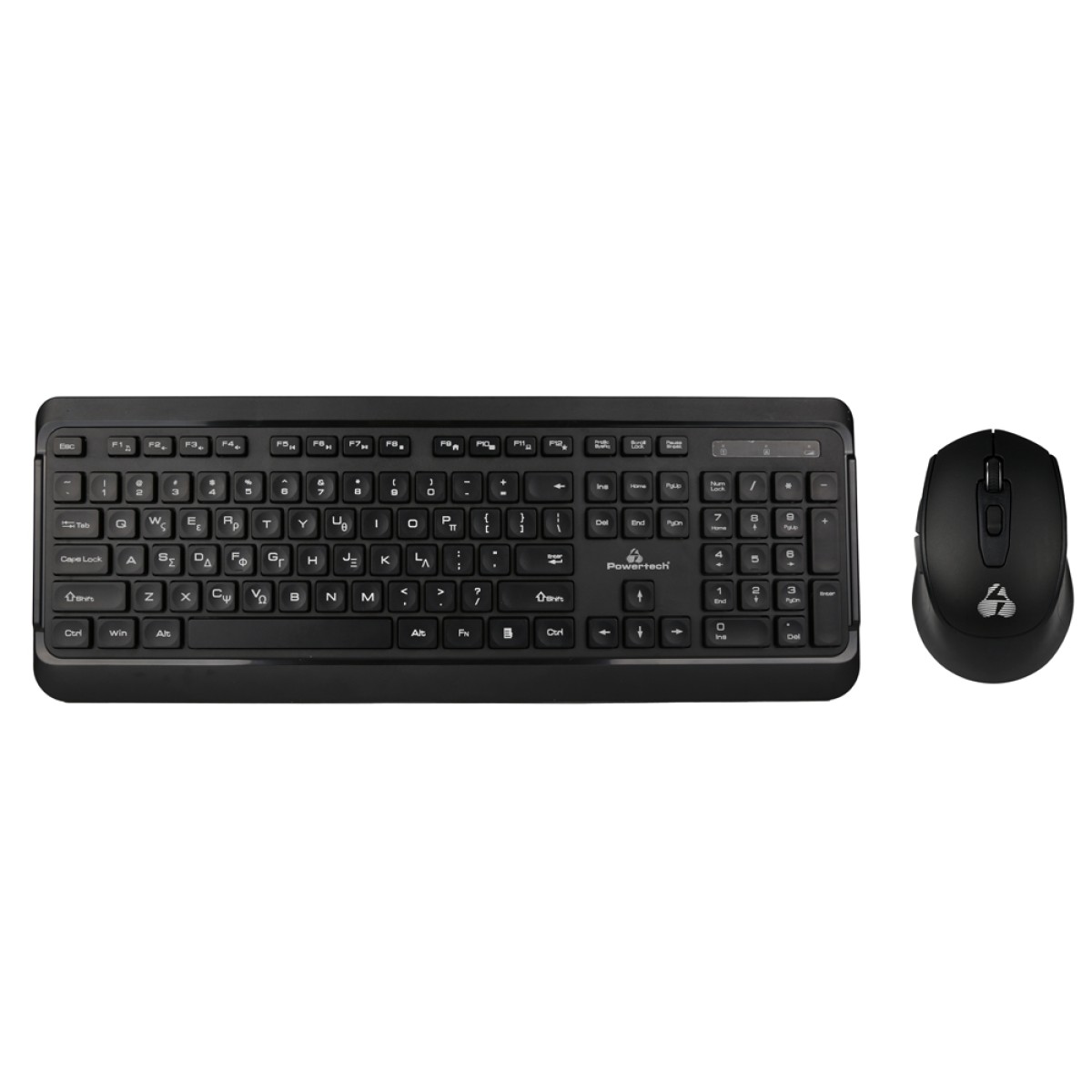 POWERTECH set ποντίκι & πληκτρολόγιο PT-1060, ασύρματο, 1600DPI, μαύρο