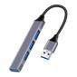 POWERTECH USB hub PT-1114, 4x θυρών, 5Gbps, USB σύνδεση, γκρι
