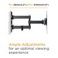 POWERTECH επιτοίχια βάση PT-1129 για τηλεόραση 23-43", full motion, 30kg