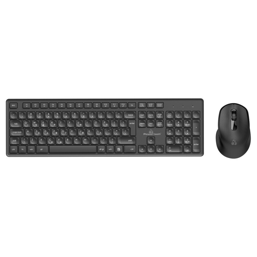 POWERTECH set ποντίκι & πληκτρολόγιο PT-1151, ασύρματο, 1600DPI, μαύρο