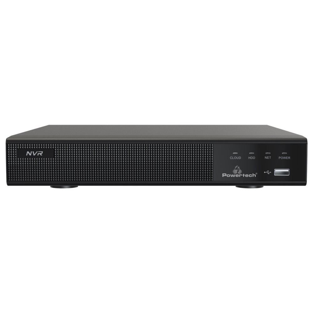 POWERTECH NVR καταγραφικό με 4 κάμερες PT-1233, 4K, 4MP, 9 κανάλια