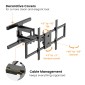 POWERTECH επιτοίχια βάση τηλεόρασης PT-1280, 43-100", έως 60kg, full motion
