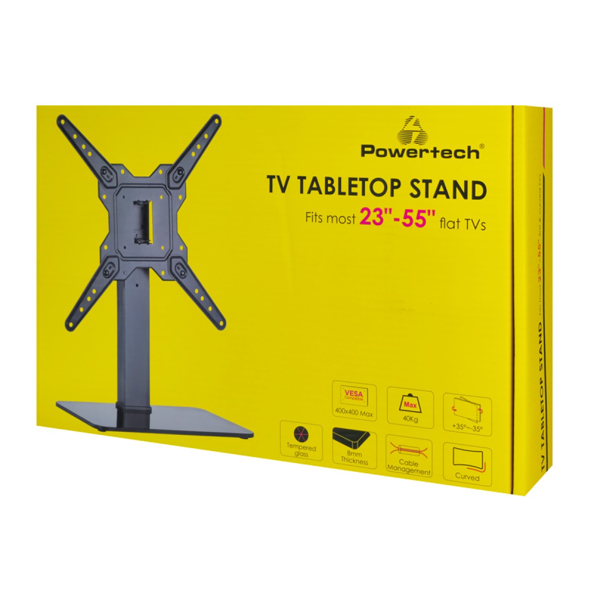 POWERTECH επιτραπέζια βάση τηλεόρασης PT-1281, 23-55", έως 40kg