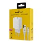 POWERTECH φορτιστής τοίχου PT-1324 με καλώδιο USB-C, 2x USB, 12W, λευκός