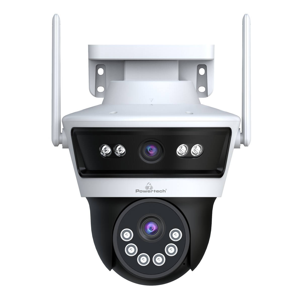 POWERTECH smart κάμερα PT-1340, 3MP, dual lens, WiFi, PTZ, SD, IP65