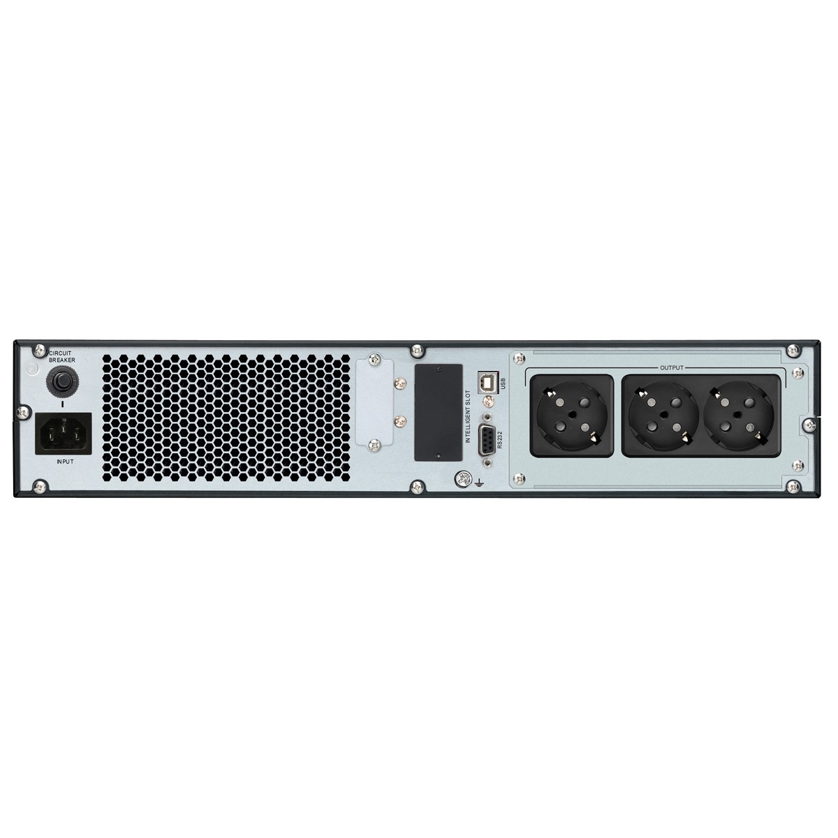 POWERTECH UPS On Line PT-1357 για rack 2U, με οθόνη, 1000VA/900W, 3x Schuko output