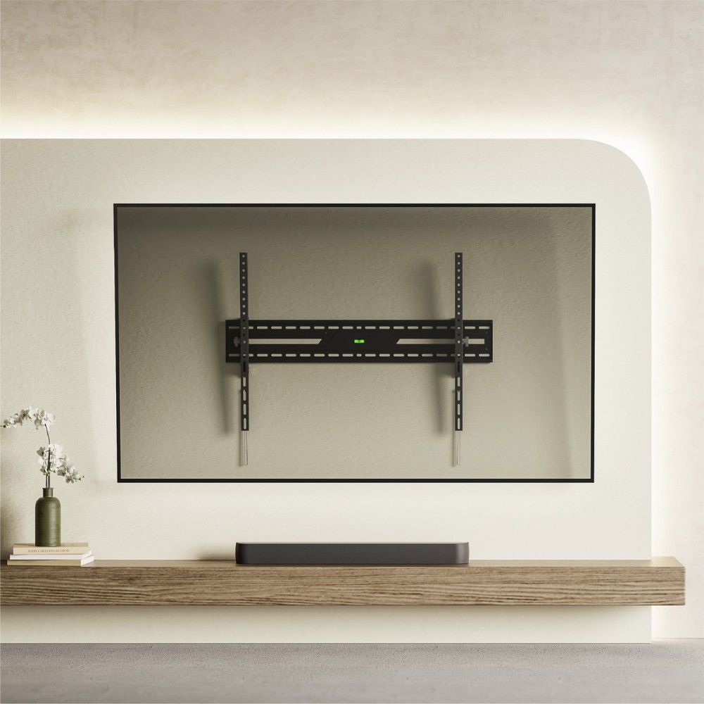 POWERTECH επιτοίχια βάση τηλεόρασης PT-1368, 43-100", έως 75kg, ρυθμιζόμενη κλίση