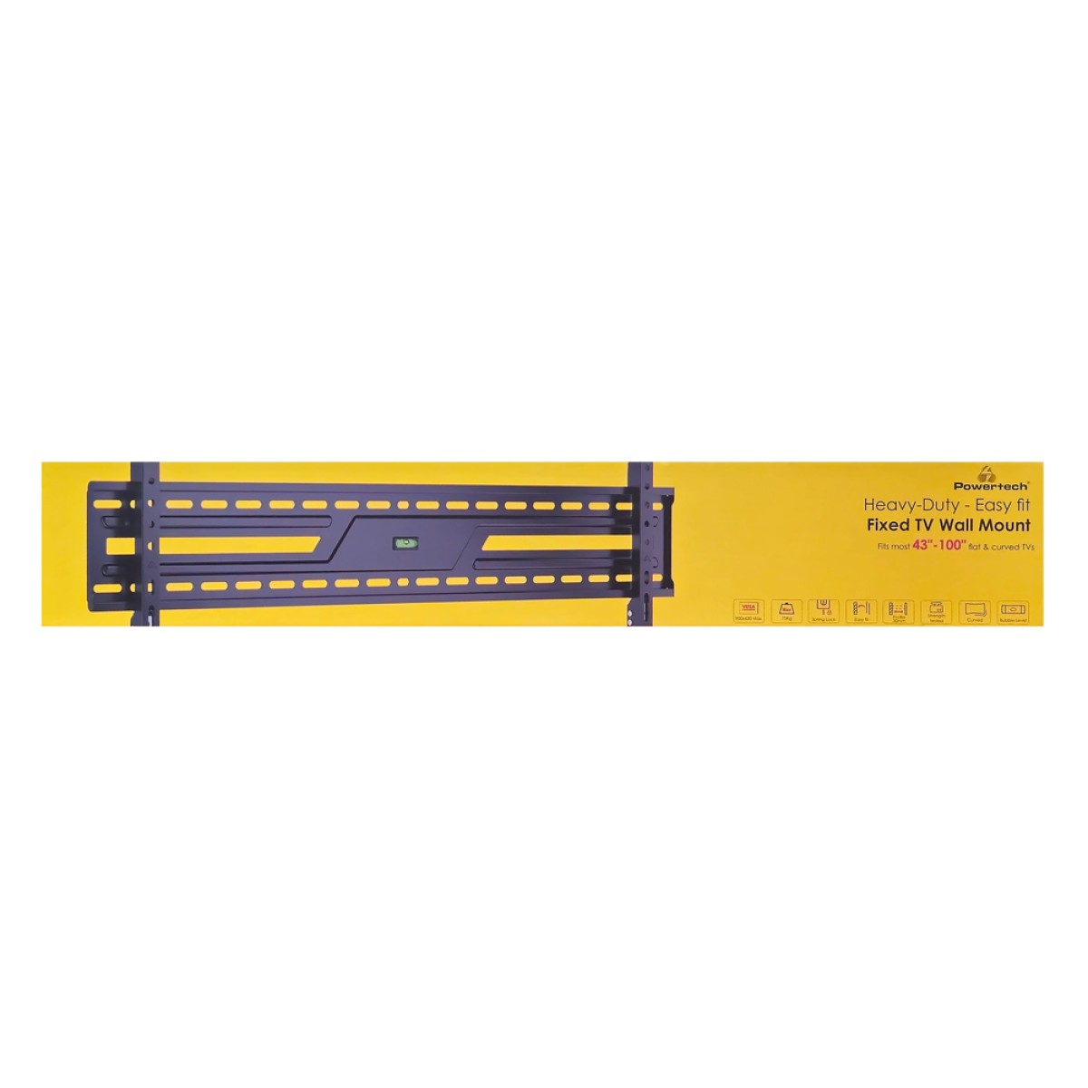 POWERTECH επιτοίχια βάση τηλεόρασης PT-1369, 43-100", έως 75kg, fixed