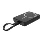 POWERTECH power bank PT-1376 με καλώδιο, 10000mah, magnetic wireless, 20W, μαύρο