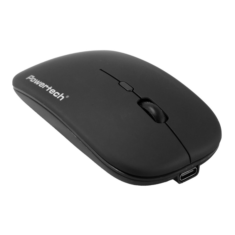 POWERTECH ασύρματο ποντίκι PT-1381, 2.4GHz & Bluetooth, έως 1600DPI, 500mAh, μαύρο