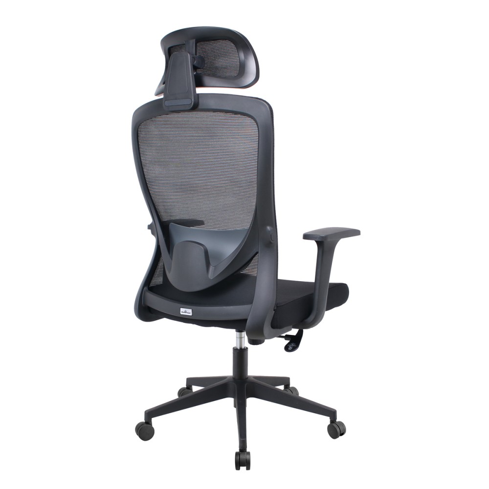 POWERTECH καρέκλα γραφείου PT-1390 με μπράτσα και ανάκλιση, ρυθμιζόμενο ύψος, μαύρη