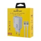 POWERTECH φορτιστής τοίχου PT-1415 με καλώδιο, USB/2x USB-C, 65W, GaN, λευκός