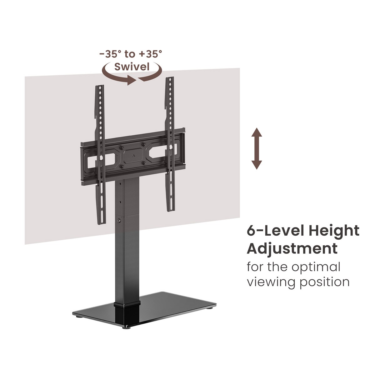 POWERTECH επιτραπέζια βάση τηλεόρασης PT-1445, 32-65", έως 40kg
