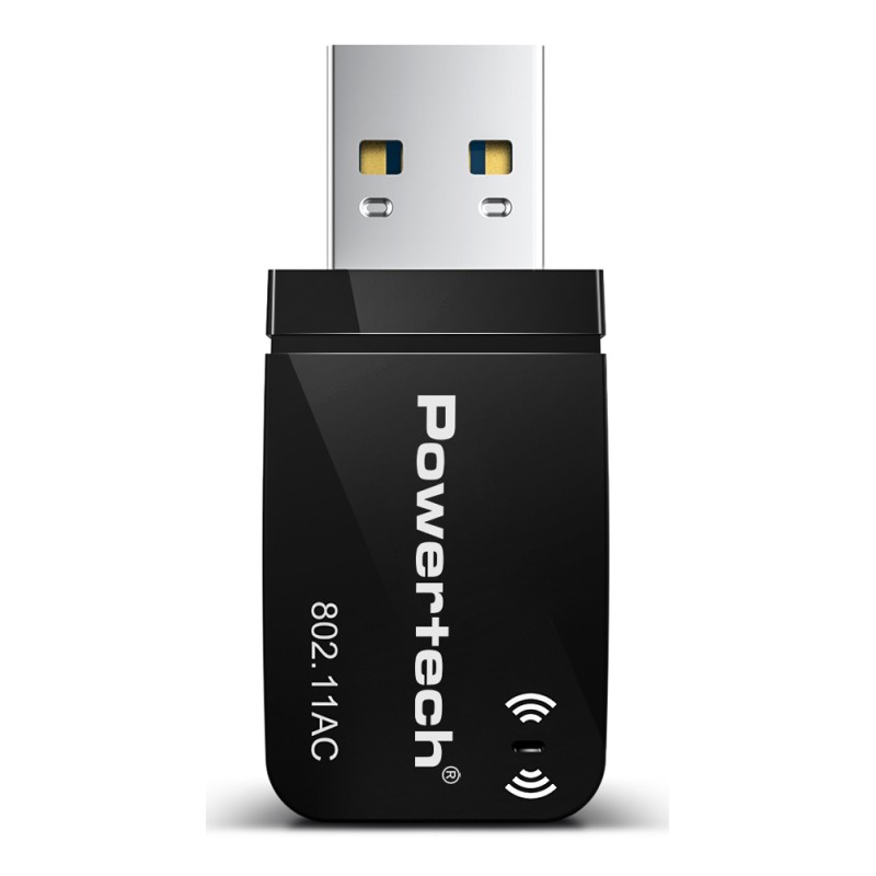 POWERTECH ασύρματος USB αντάπτορας δικτύου PT-1450, 1300Mbps dual band WiFi