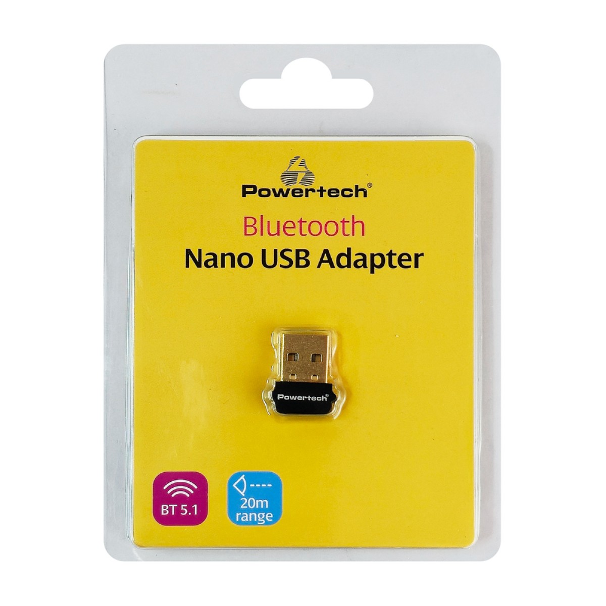 POWERTECH USB Bluetooth 5.1 αντάπτορας PT-1452 με εμβέλεια έως 20m