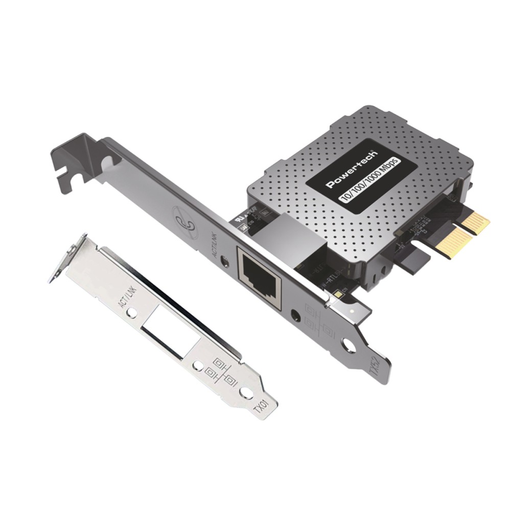 POWERTECH κάρτα επέκτασης δικτύου PCIe σε RJ45 PT-1453, 1000Mbps