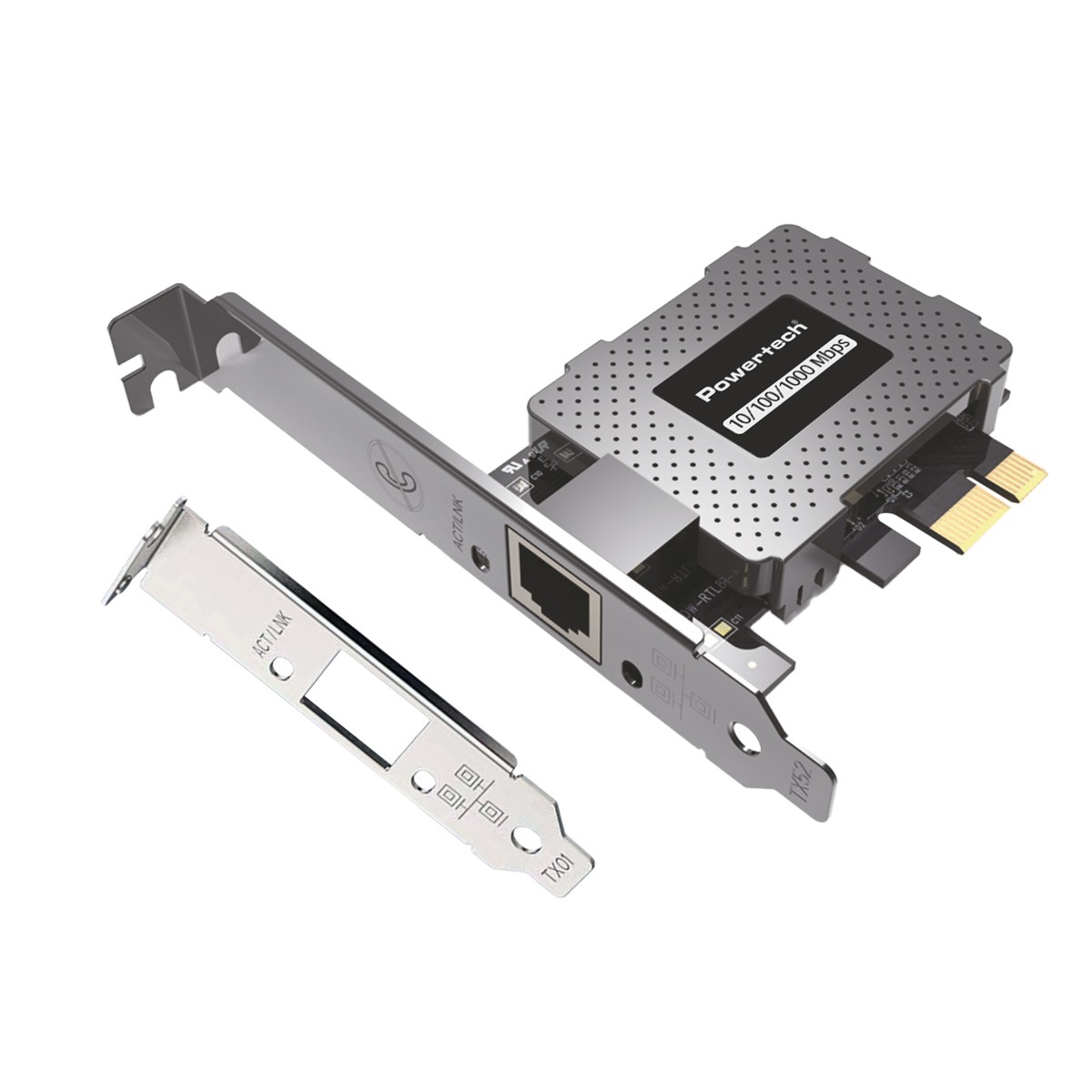 POWERTECH κάρτα επέκτασης δικτύου PCIe σε RJ45 PT-1453, 1000Mbps
