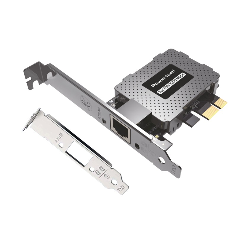 POWERTECH κάρτα επέκτασης δικτύου PCIe σε RJ45 PT-1453, 1000Mbps