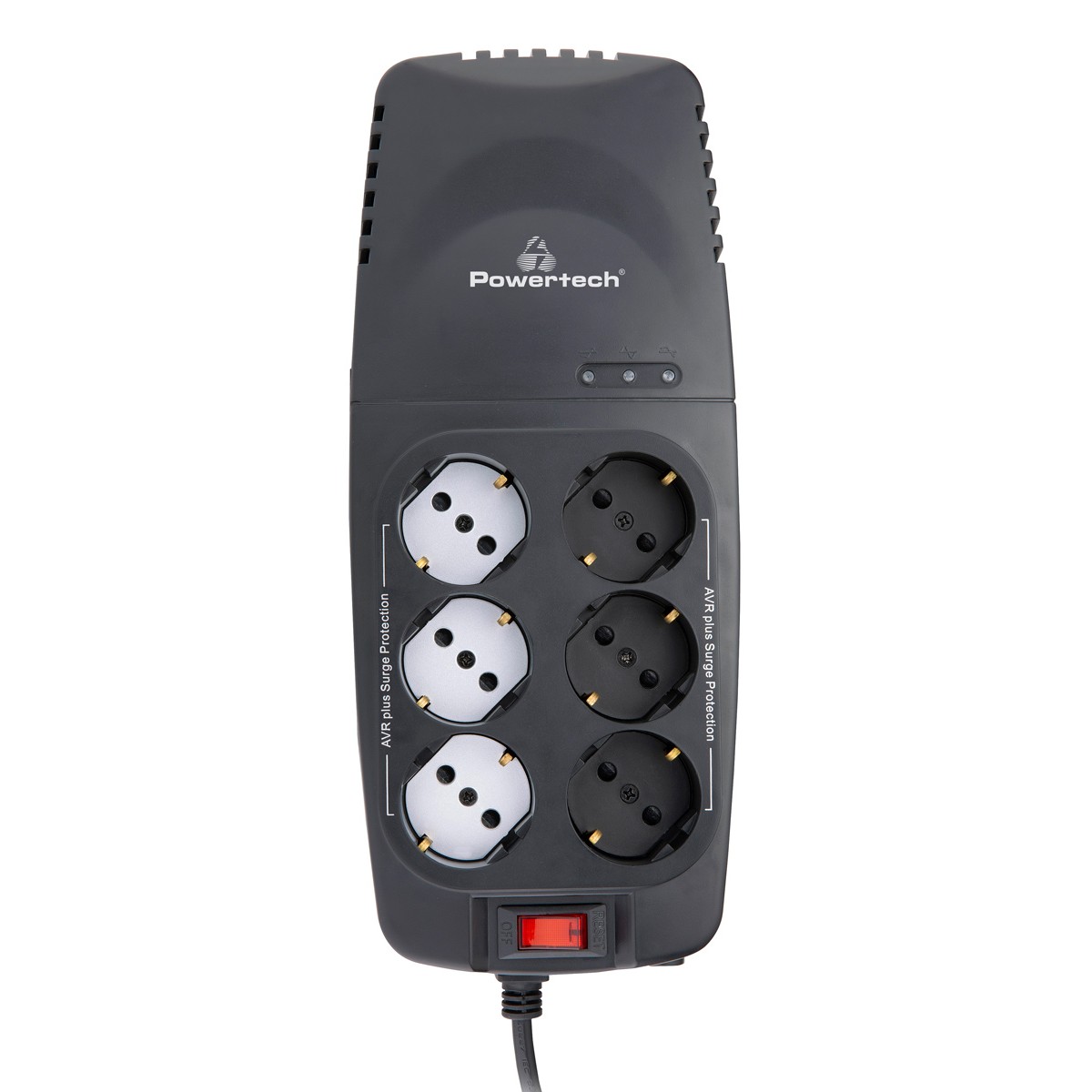 POWERTECH σταθεροποιητής ρεύματος PT-1496, 2000VA/1000W, 6x schuko