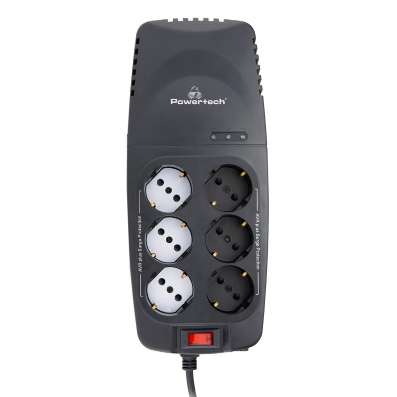 POWERTECH σταθεροποιητής ρεύματος PT-1496, 2000VA/1000W, 6x schuko