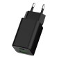 POWERTECH φορτιστής τοίχου PT-1501, USB/USB-C, 65W, GaN, μαύρος
