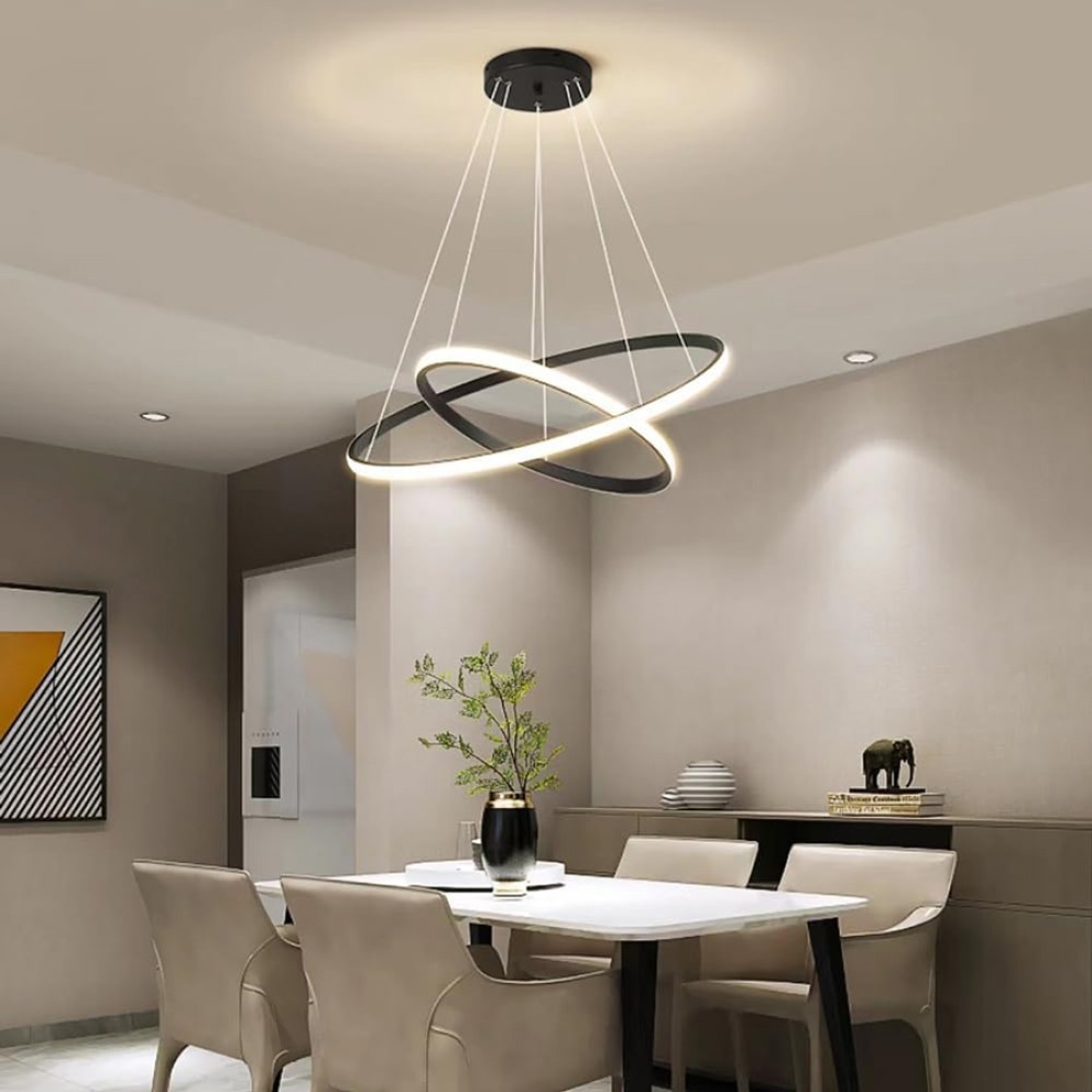 POWERTECH LED φωτιστικό οροφής PT-1527, 40W, 4000K, Φ60x120cm, μαύρο