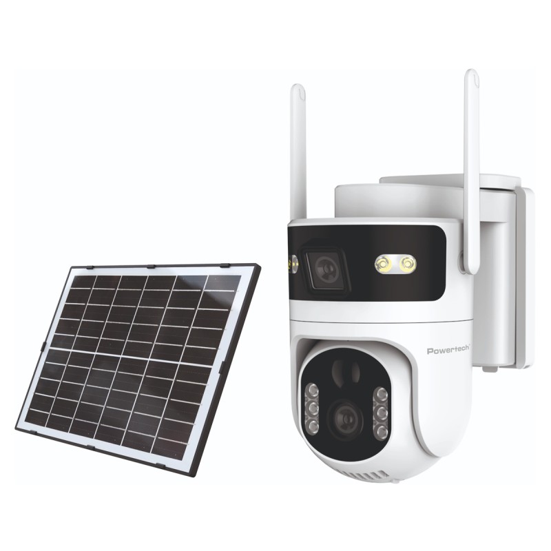 POWERTECH smart ηλιακή κάμερα PT-1547, dual lens, 4MP, 4G, PTZ, SD, IP65