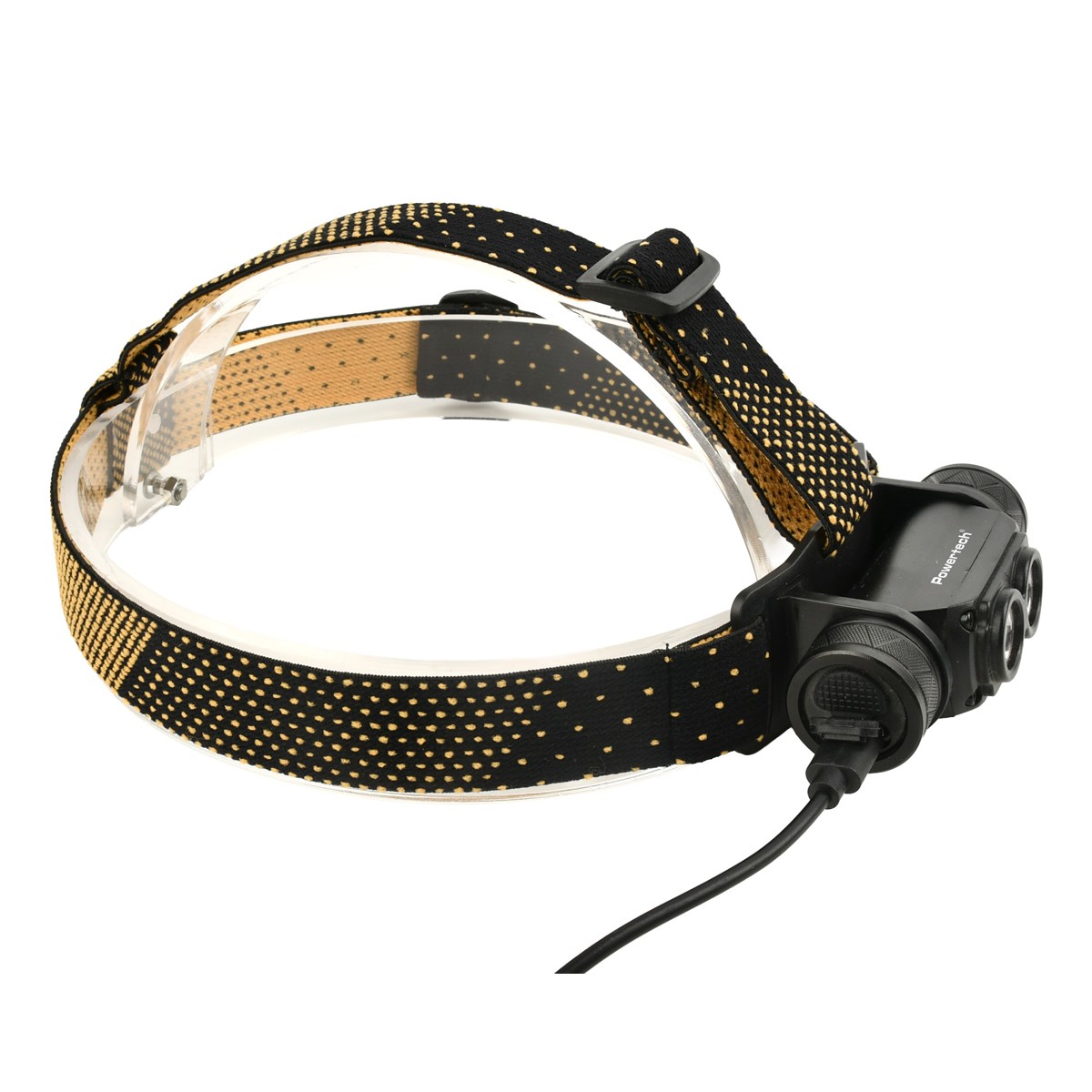 POWERTECH LED φακός κεφαλής PT-1549, επαναφορτιζόμενος, 1000lm, IP44, μαύρος