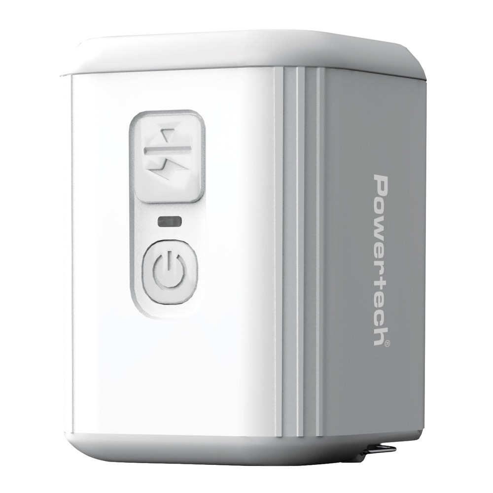 POWERTECH μίνι τρόμπα PT-1553 με φακό, 5W, επαναφορτιζόμενη, λευκή