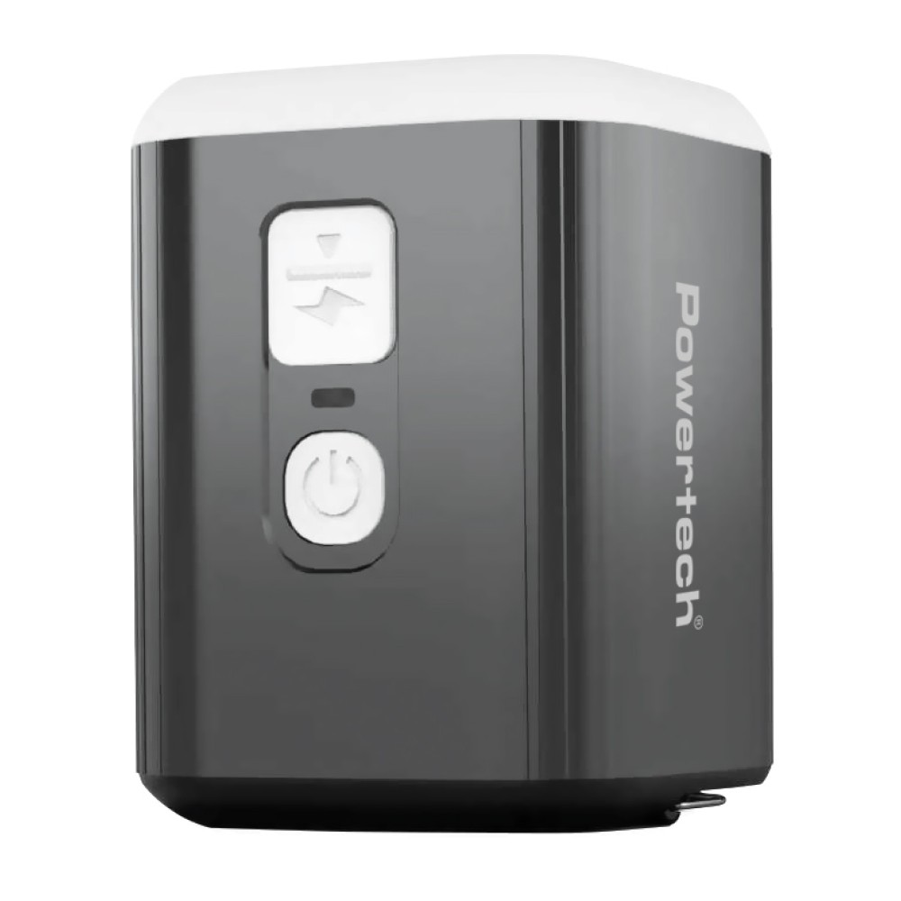 POWERTECH μίνι τρόμπα PT-1554 με φακό, 5W, επαναφορτιζόμενη, μαύρη
