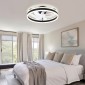 POWERTECH ανεμιστήρας οροφής PT-1560 με LED φως, 45W, Φ50x20cm, μαύρος