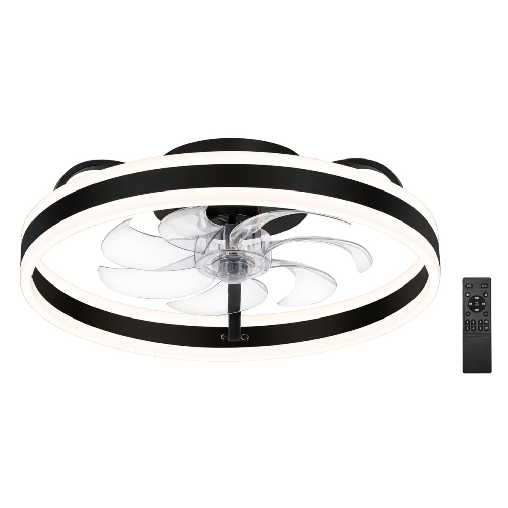 POWERTECH ανεμιστήρας οροφής PT-1560 με LED φως, 45W, Φ50x20cm, μαύρος