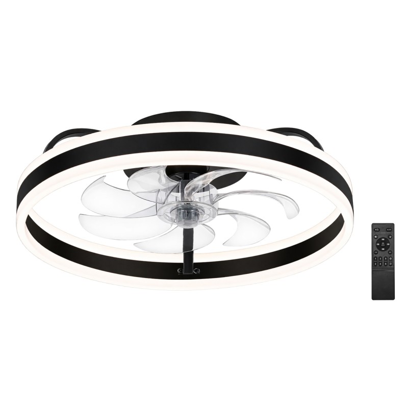 POWERTECH ανεμιστήρας οροφής PT-1560 με LED φως, 45W, Φ50x20cm, μαύρος