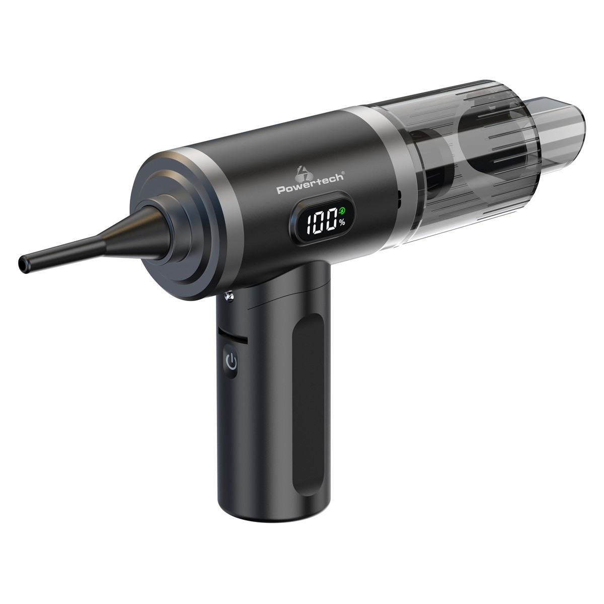 POWERTECH 2 σε 1 σκουπάκι χειρός & air duster PT-1576, 50W, 3600mAh, μαύρο