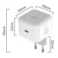 POWERTECH φορτιστής τοίχου PT-1581 με καλώδιο, USB-C, 40 έως 60W, GaN, AVS, λευκός