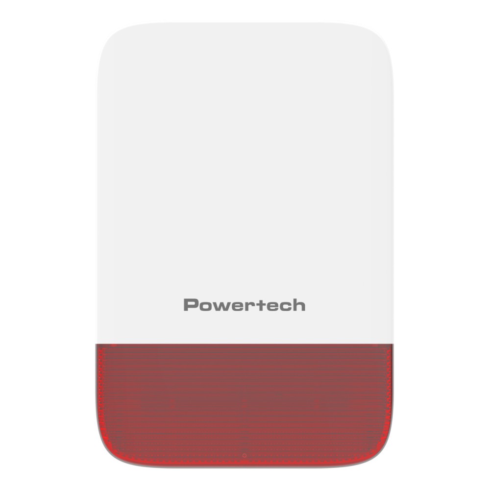 POWERTECH σειρήνα PT-1608, εξωτερικού χώρου, IP65, 433MHz, 120dB, 5000mAh, κόκκινη