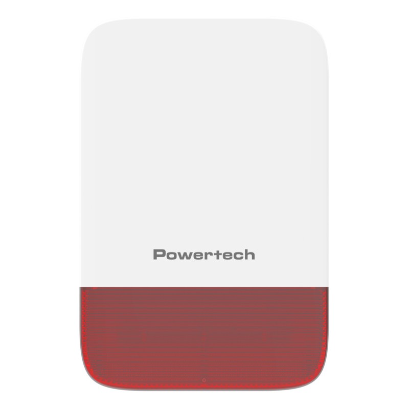 POWERTECH σειρήνα PT-1608, εξωτερικού χώρου, IP65, 433MHz, 120dB, 5000mAh, κόκκινη