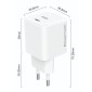 POWERTECH φορτιστής τοίχου PT-1612, USB-C, 100W, GaN, AVS, λευκός