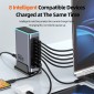 POWERTECH σταθμός φόρτισης PT-1621, 2x USB & 6x USB-C, GaN, 140W, γκρι