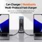 POWERTECH σταθμός φόρτισης PT-1621, 2x USB & 6x USB-C, GaN, 140W, γκρι