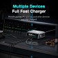 POWERTECH σταθμός φόρτισης PT-1622 με οθόνη, USB & 4x USB-C, GaN, 100W, ασημί