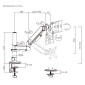 POWERTECH βάση γραφείου οθόνης PT-1627, 17-32", έως 9kg