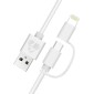 POWERTECH Καλώδιο USB σε Micro/Lightning prime PT-707, MFi, 1m, λευκό