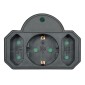 POWERTECH αντάπτορας ρεύματος PT-817, 1x schuko, 2x euro, 16A, μαύρος