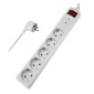 POWERTECH πολύπριζο ασφαλείας PT-880, 5x schuko, 16A, 1.5m, λευκό