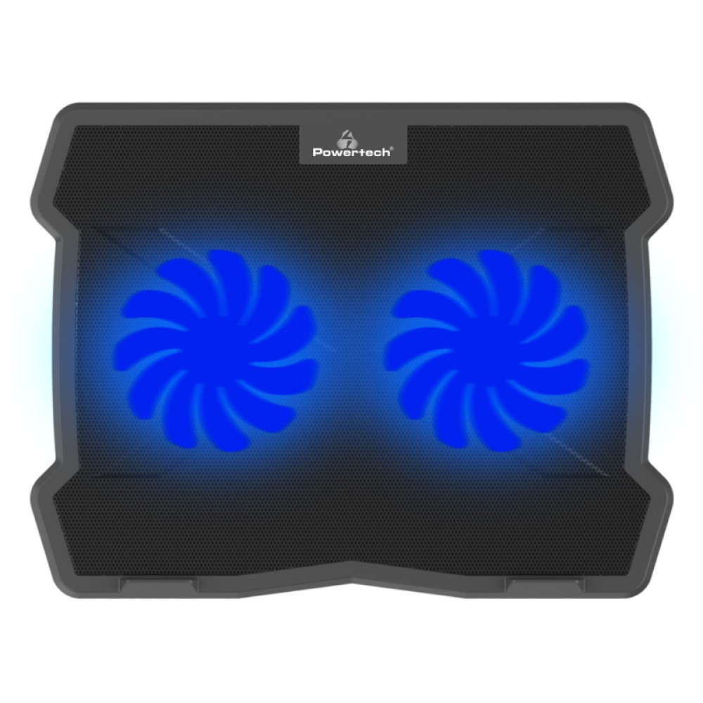 POWERTECH Βάση & ψύξη laptop PT-930, έως 15.6", 2x 125mm fan, LED, μαύρο