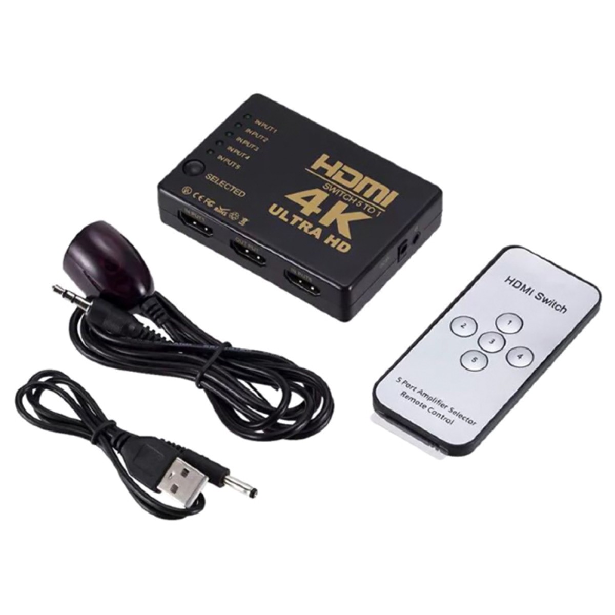 POWERTECH HDMI Amplifier Switch 5 in 1 PTH-052, 4K, 3D, Remote Control