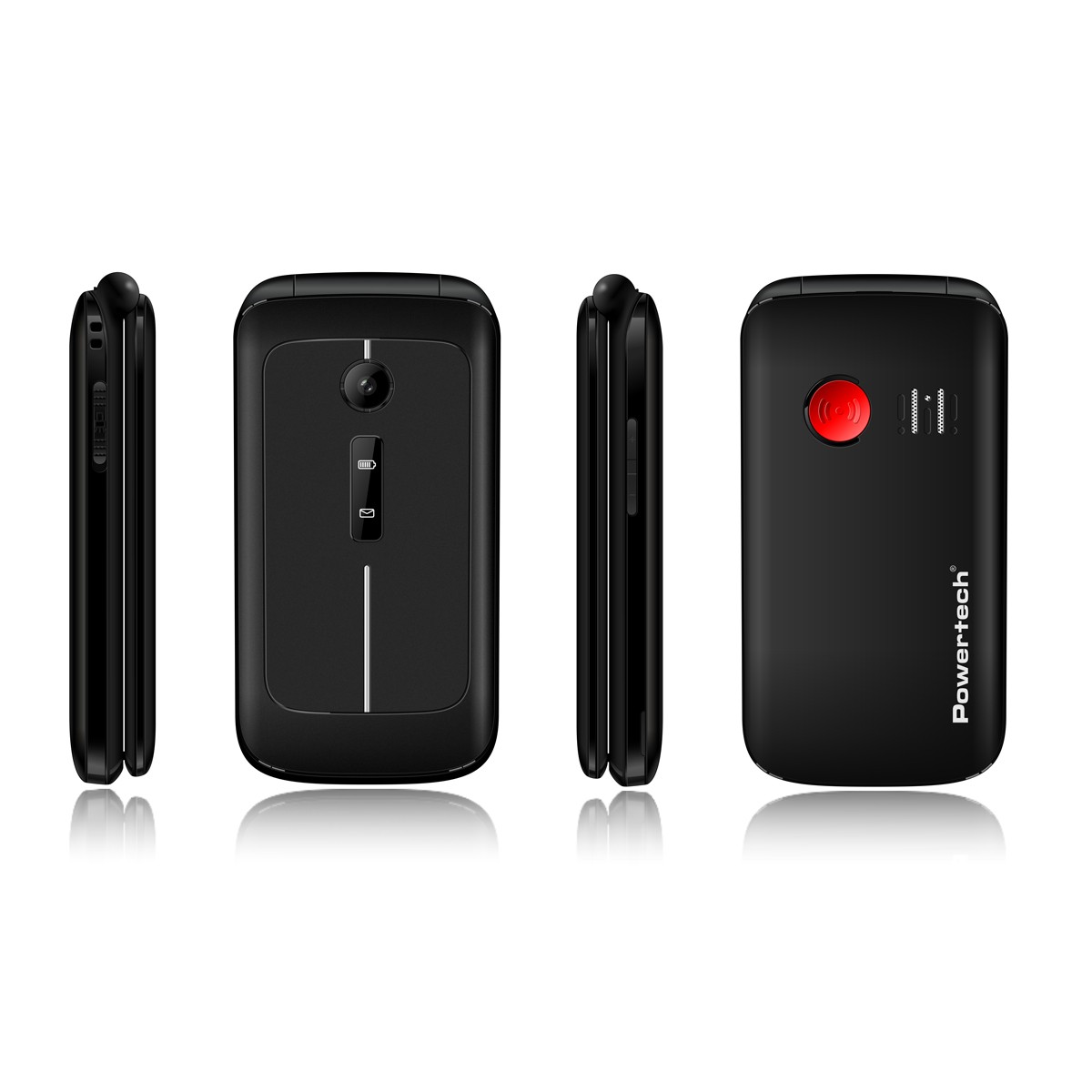 POWERTECH κινητό τηλέφωνο Sentry 2.8, 2.8", dual SIM, πλήκτρο SOS, μαύρο