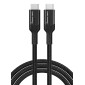 POWERTECH καλώδιο USB-C PTR-0140, PD 240W 5A, copper, 1m, μαύρο